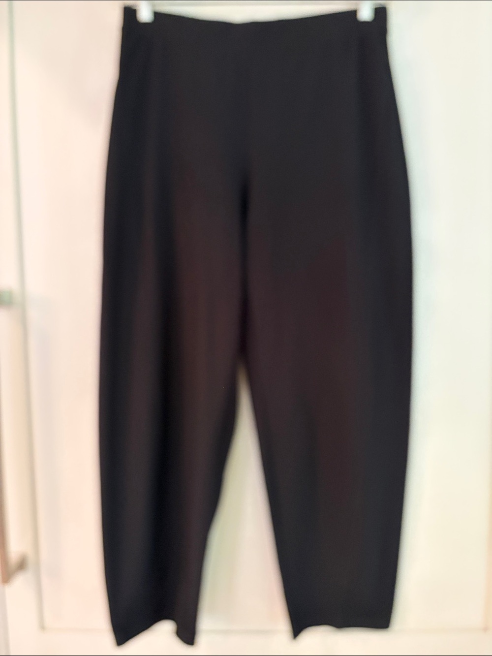 NEW Eileen Fisher Black Stretch Pull-On Barrel Leg Style Pant